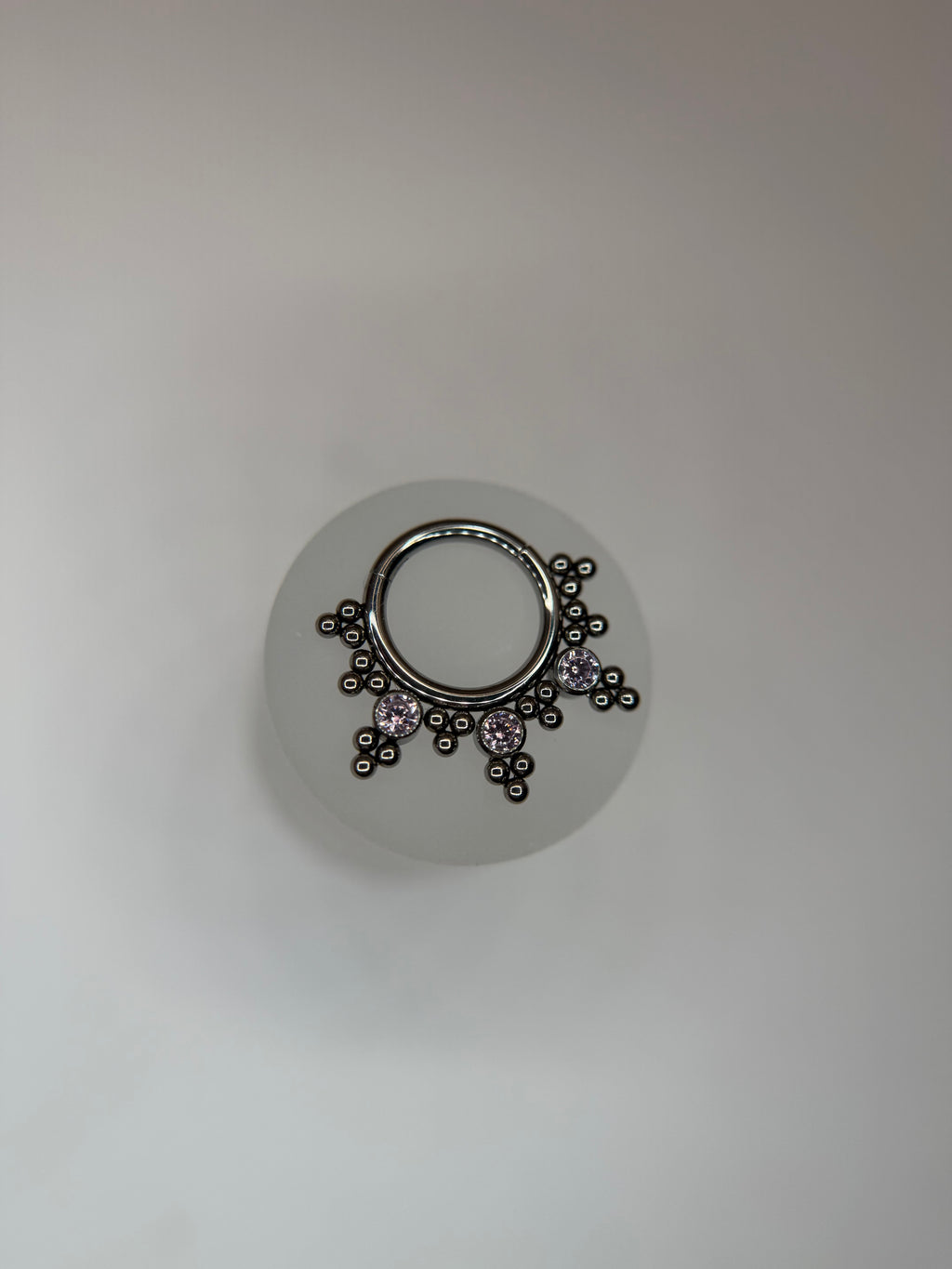 Argola clicker segmento indiano rosa