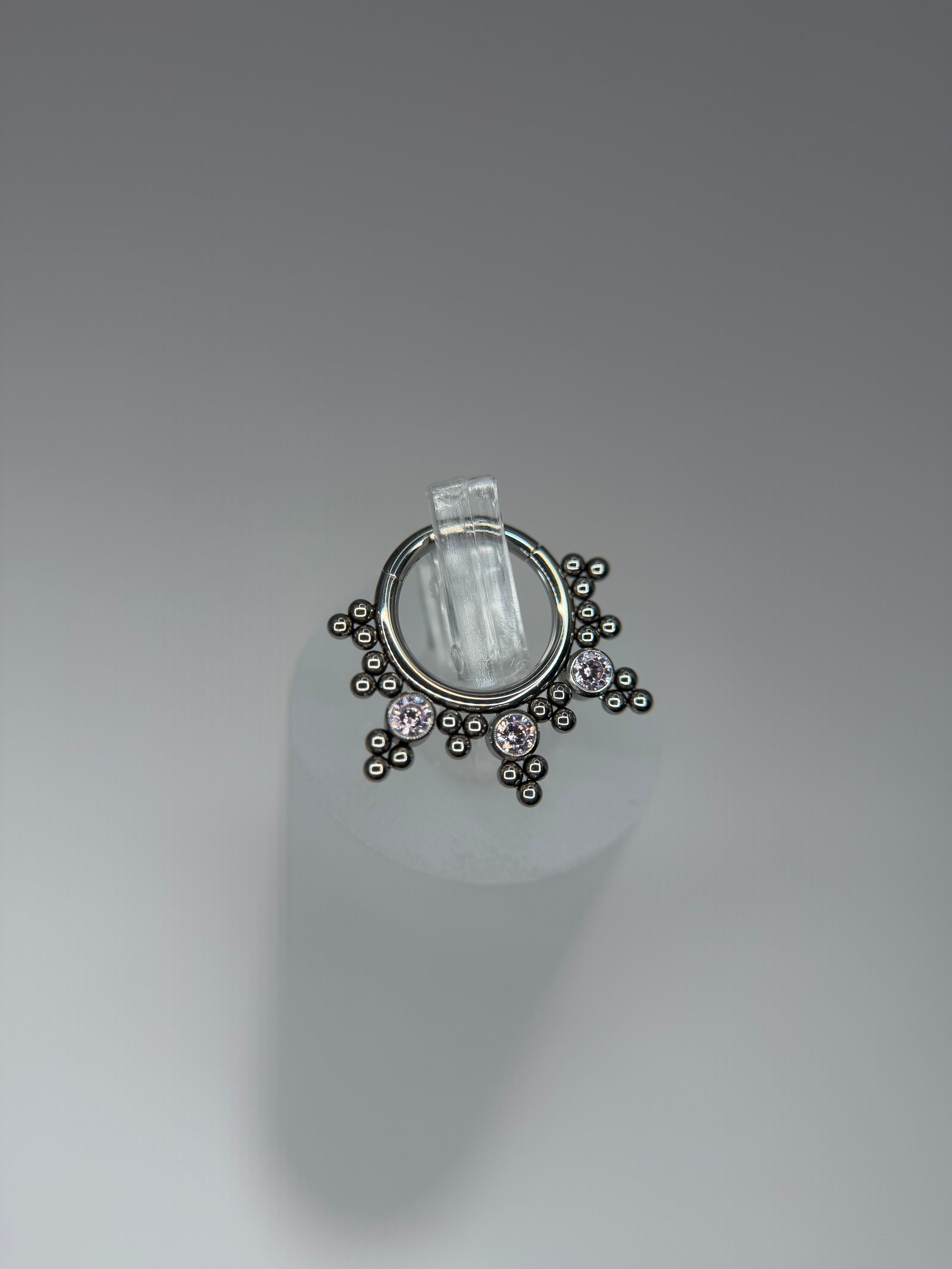 Argola clicker segmento indiano rosa