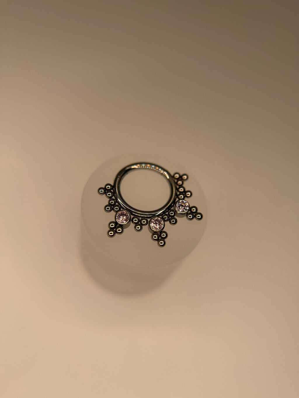 Argola clicker segmento indiano rosa