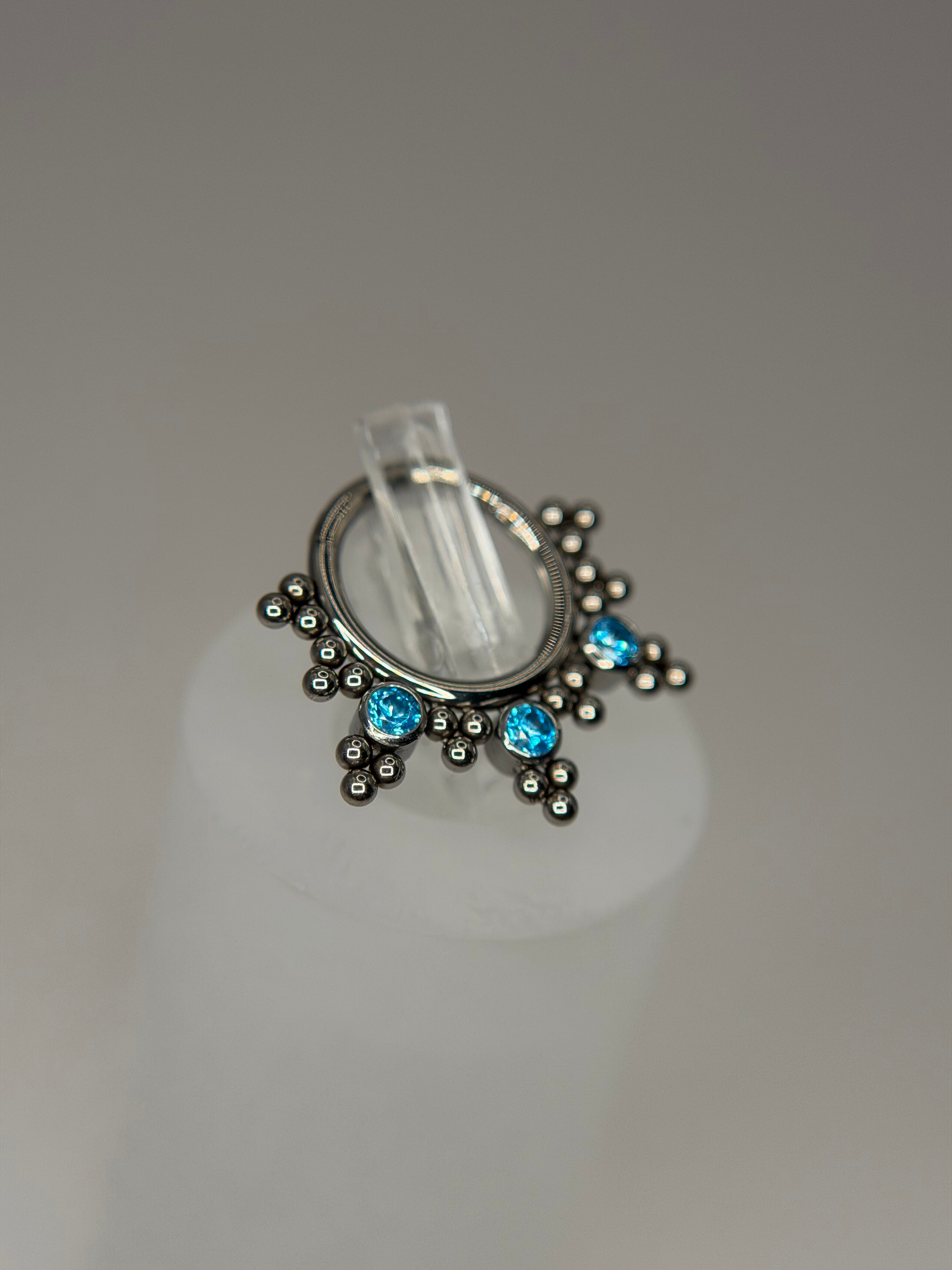 Argola clicker segmento indiano azul