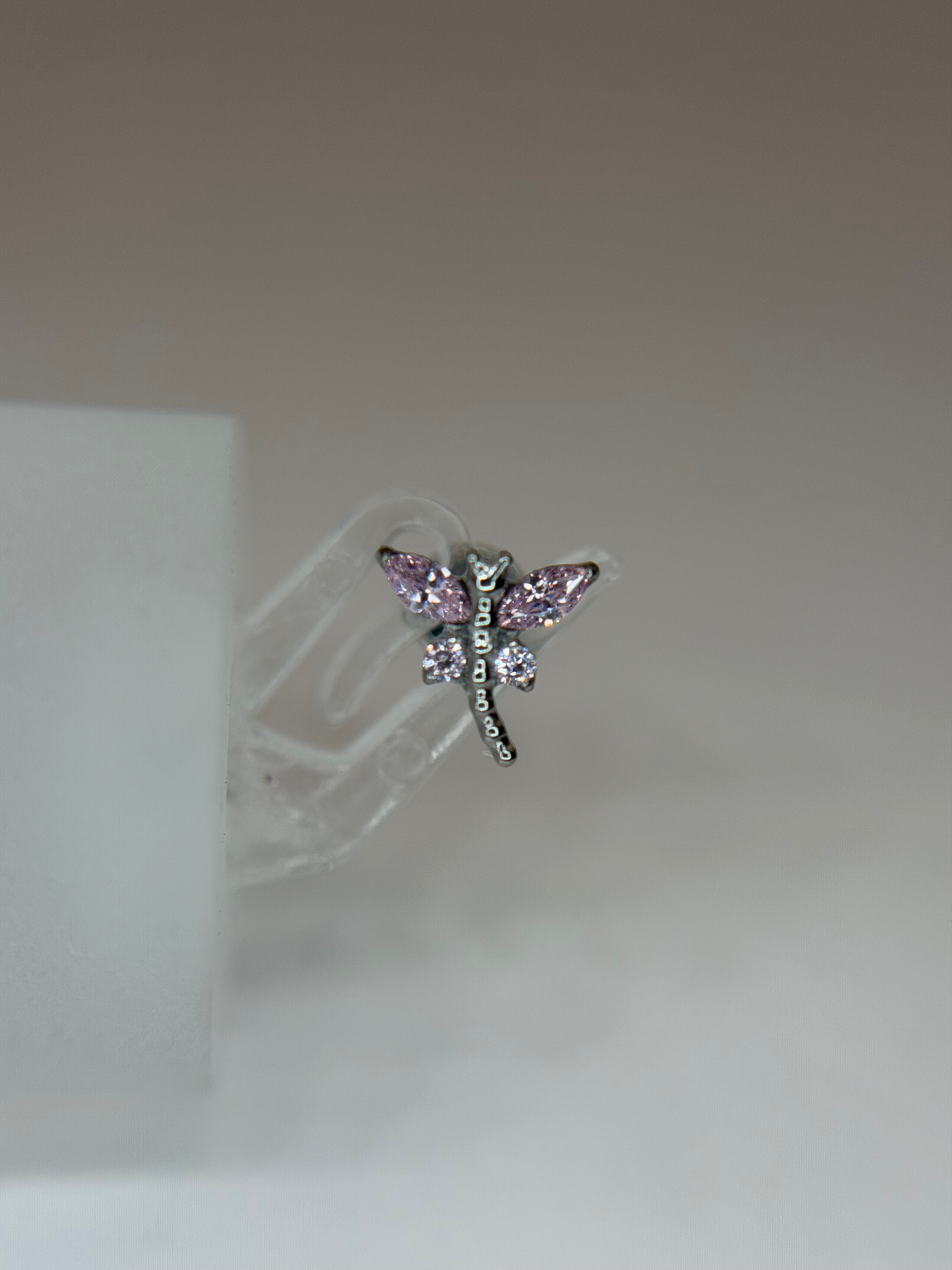 Labret libélula rose