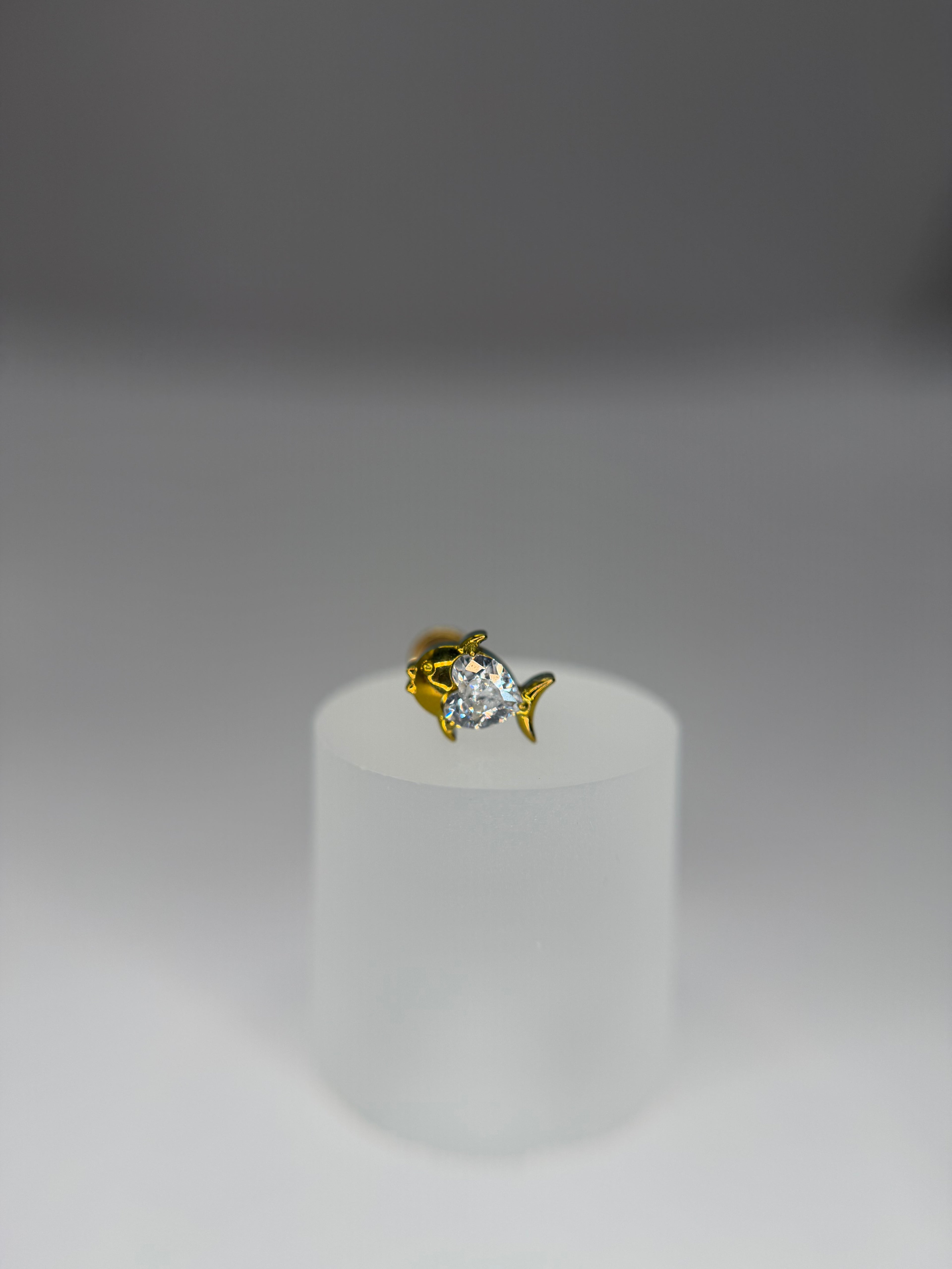 Labret Titânio Peixinho cravejado