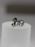 Labret Titanio Cluster trio p/m/g